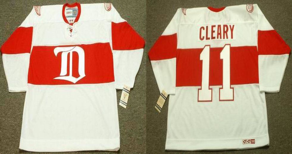 2019 Men Detroit Red Wings #11 Cleary White CCM NHL jerseys